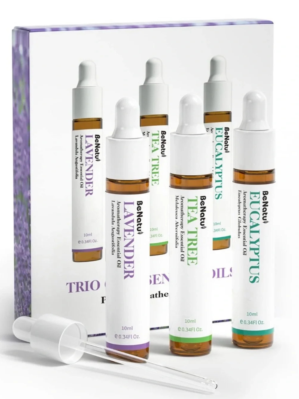 Benatu Essential 0.34 Fl Oz Pack of 3 Purple-eucalyptus/Lavender/Tea‎ Tree